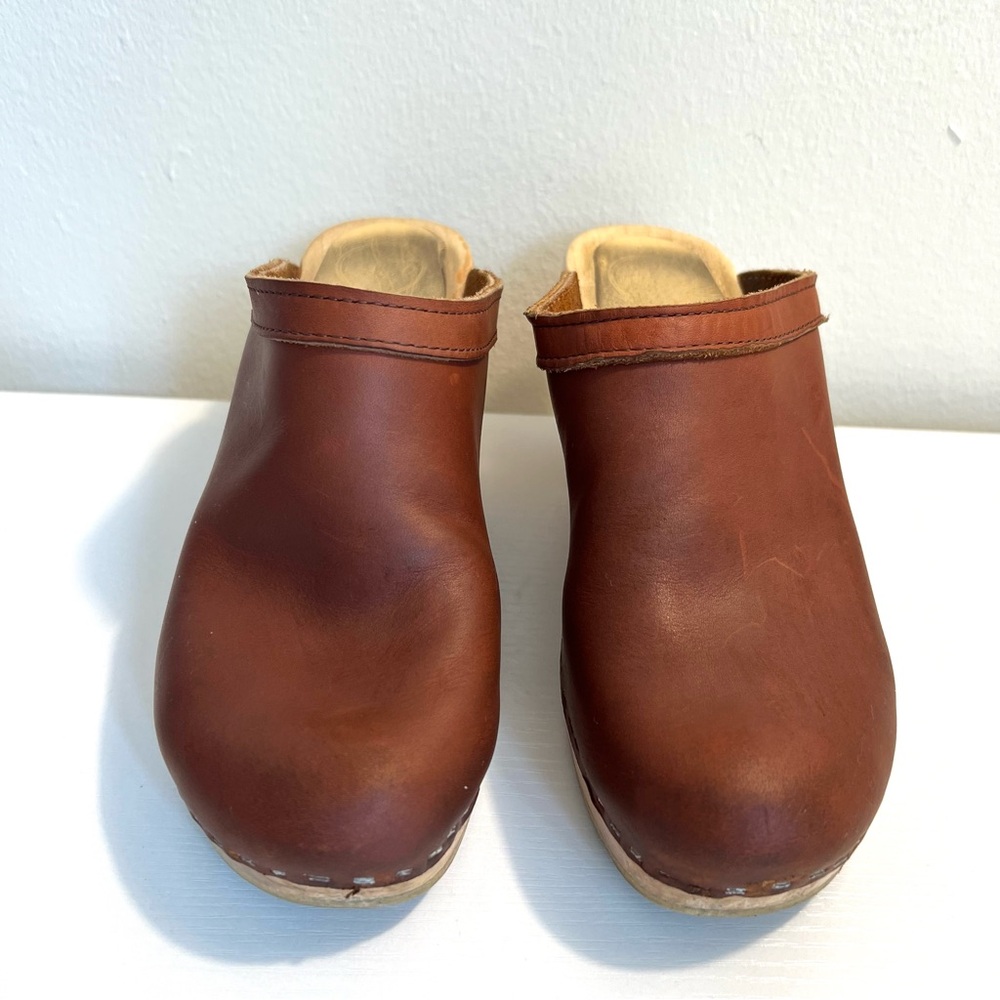 No. 6 Brown Leather Mules - Picture 2 of 8